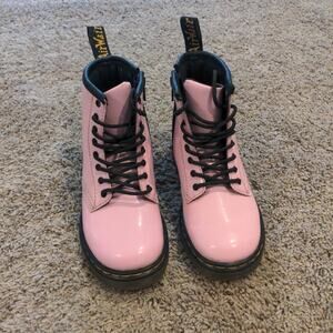 Dr Martens Airwair Toddler Girl 1460 Leather Lace Up Pink Boots Size 10